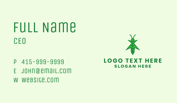 Nature Leaf Grasshopper  Business Card Design Image Preview