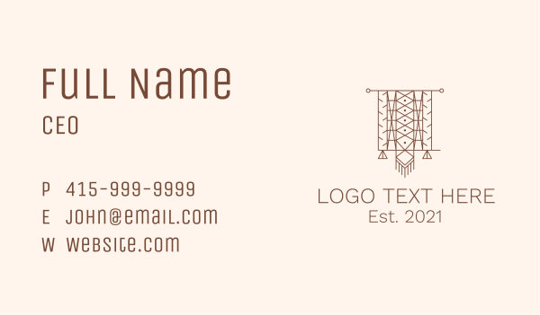 Ethnic Tapestry Curtain Business Card Design Image Preview