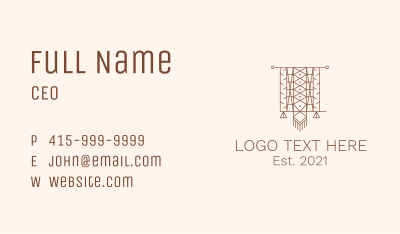 Ethnic Tapestry Curtain Business Card