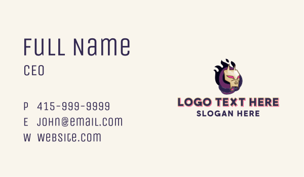 Demon Skull Gaming Business Card Design Image Preview
