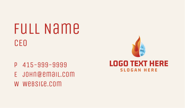 Flame Cooling Thermostat Business Card Design Image Preview