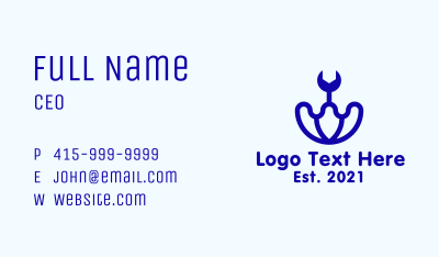 Repair Wrench Umbrella  Business Card Image Preview