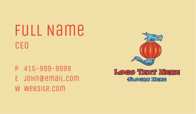 Asian Lantern Dragon Business Card