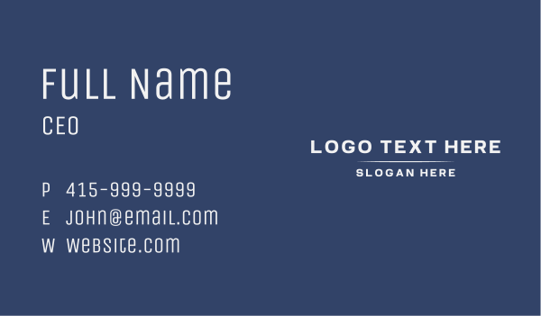 Modern Bold Wordmark Business Card Design Image Preview