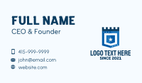 Blue Medieval Shield Business Card Design