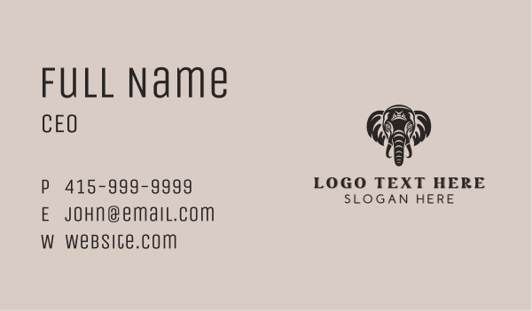 Elephant Safari Zoo Business Card Design Image Preview