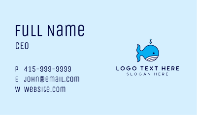 Blue Whale Cartoon Business Card Image Preview