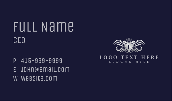 Crown Luxury Shield Business Card Design Image Preview