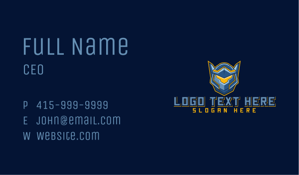 Cyber Robot Gaming Business Card Design Image Preview