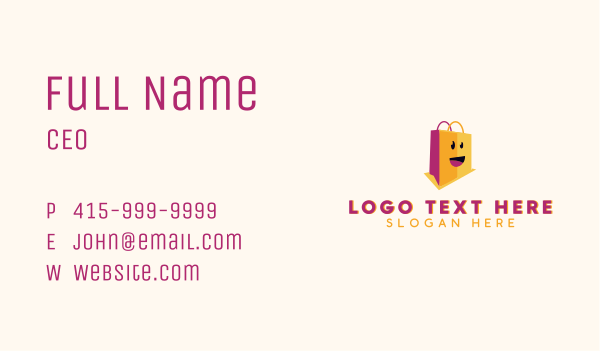 Happy Shopping Bag Mall Business Card Design Image Preview