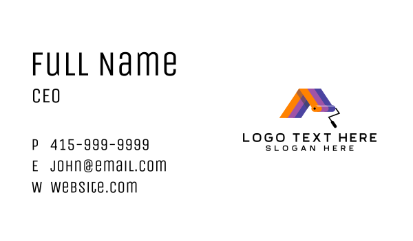 Paint Roller Roof Business Card Design Image Preview