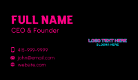 Futuristic Neon Wordmark Business Card Preview