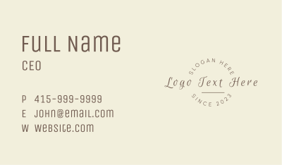 Script Brand Wordmark Business Card Image Preview