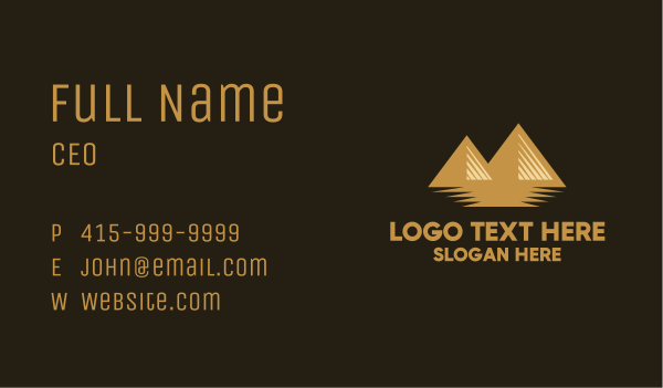 Gold Geometric Hill Business Card Design Image Preview