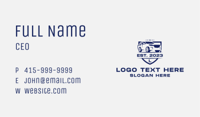Pick Up Truck Shield Business Card Image Preview