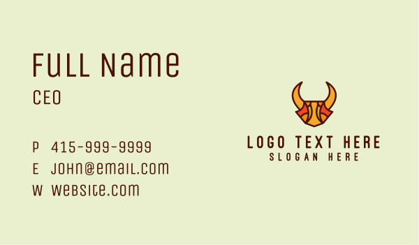 Multicolor Bull Mosaic Business Card Design Image Preview