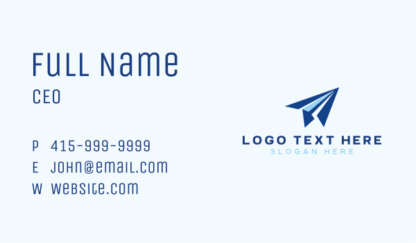 Paper Plane Forwarding Business Card Design Image Preview