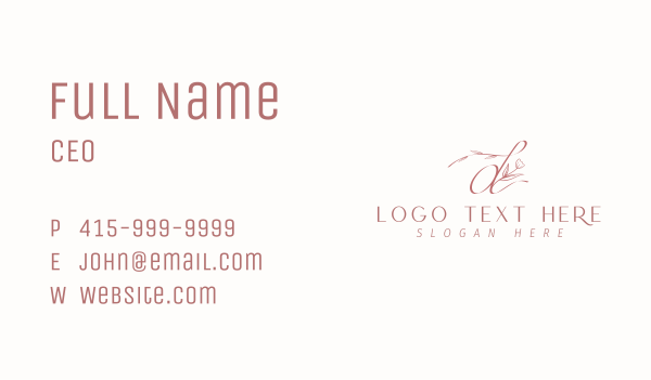 Floral Calligraphy Letter D Business Card Design Image Preview