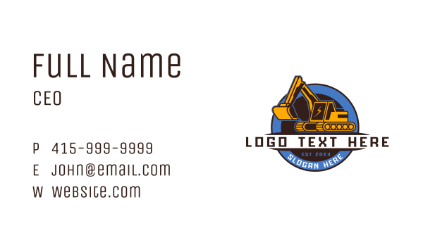 Industrial Machine Backhoe Business Card Design Image Preview