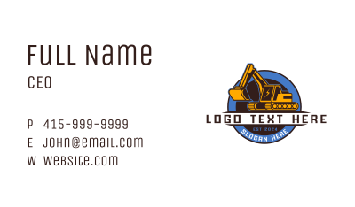 Industrial Machine Backhoe Business Card Image Preview