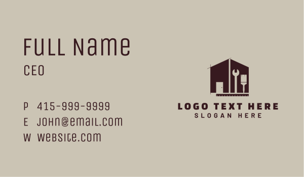 Construction Tools House Business Card Design Image Preview