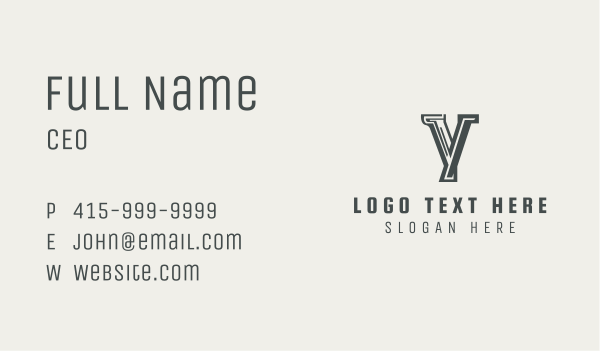 Paralegal Notary Letter Y Business Card Design Image Preview