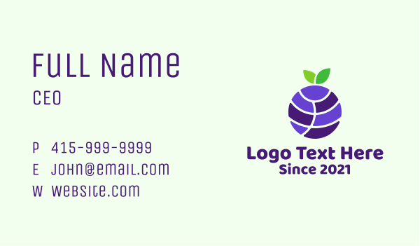 Blueberry Fruit Globe  Business Card Design Image Preview