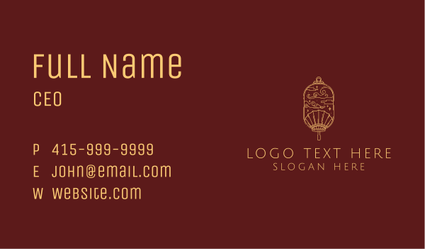 Chinese Lantern  Business Card Design Image Preview