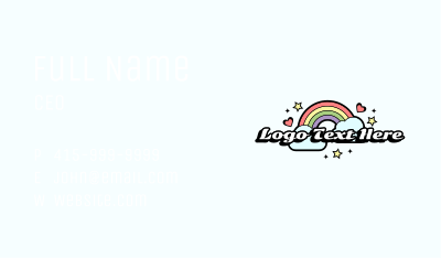 Retro Rainbow Cloud Business Card Image Preview