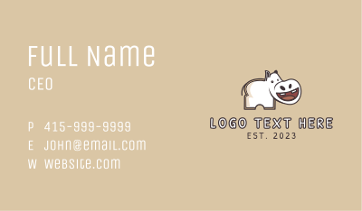 Hippopotamus Toast Bread Mascot Business Card Image Preview