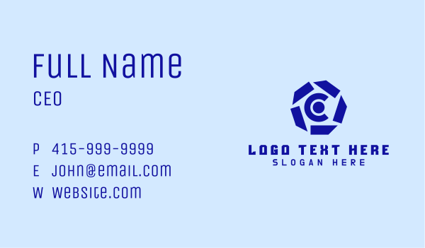 Industrial Tech Letter C  Business Card Design Image Preview