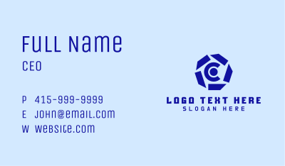 Industrial Tech Letter C  Business Card Image Preview