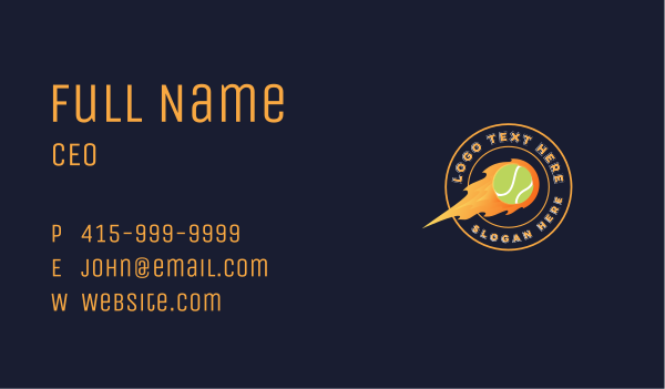 Flame Tennis Ball Sports Business Card Design Image Preview