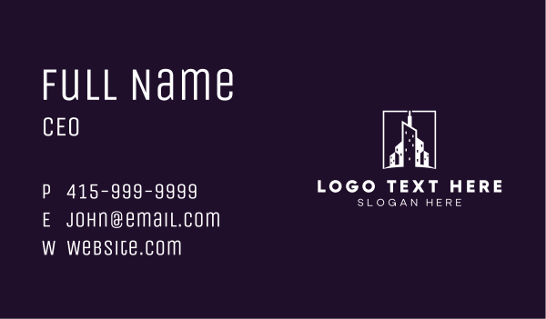 Urban City Tower Business Card Design Image Preview