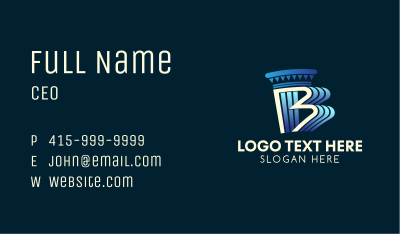 Blue Letter B Pillar Insurance Business Card