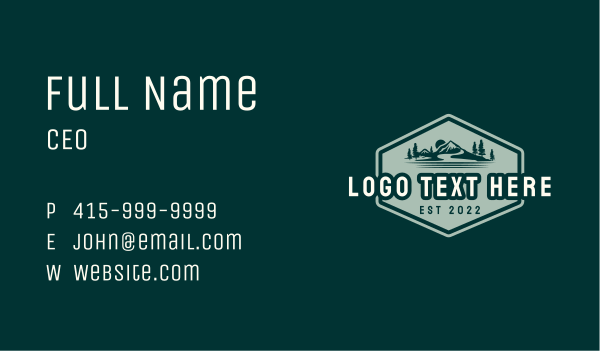 Green Mountain Scenery Business Card Design Image Preview