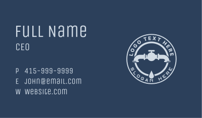 Blue Water Pipe Valve Business Card