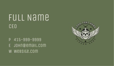 Skull Wings Dagger Business Card Image Preview