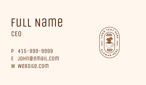 Restaurant Coffee Bean Mug Business Card Design Image Preview