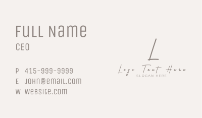 Cursive Elegant Clean Lettermark Business Card Image Preview
