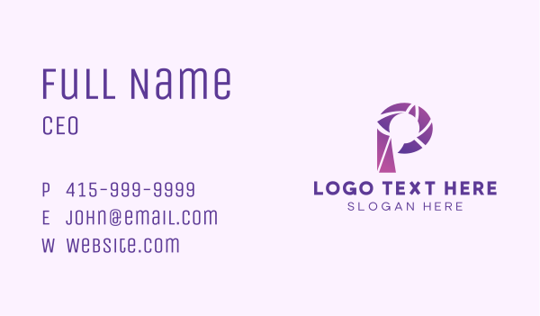 Modern Purple Letter P Business Card Design Image Preview