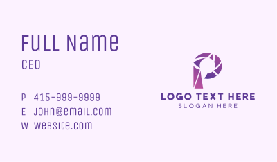 Modern Purple Letter P Business Card Image Preview