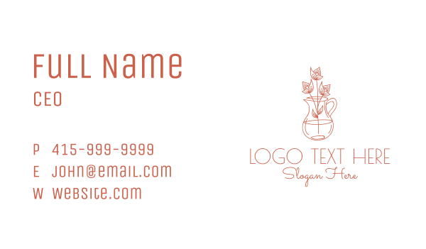 Flower Vase Plant  Business Card Design Image Preview