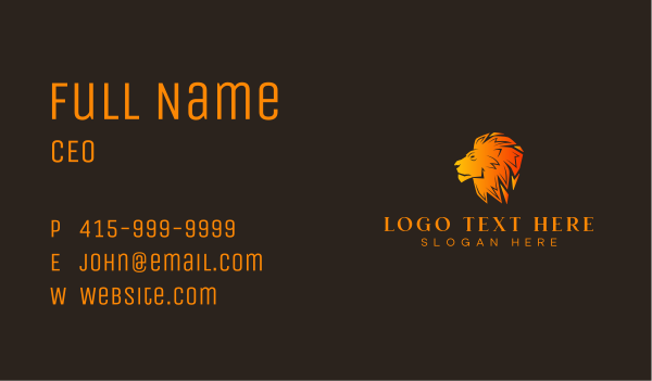 Lion Business Company Business Card Design Image Preview