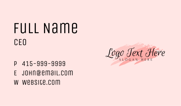 Feminine Cosmetics Wordmark Business Card Design Image Preview