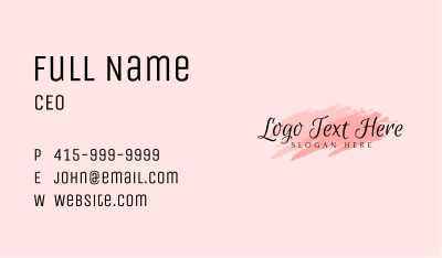 Feminine Cosmetics Wordmark Business Card Image Preview