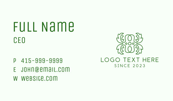 Letter H Tree Outline Business Card Design Image Preview