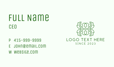 Letter H Tree Outline Business Card Image Preview