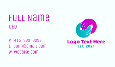 Gradient Helping Hand Business Card