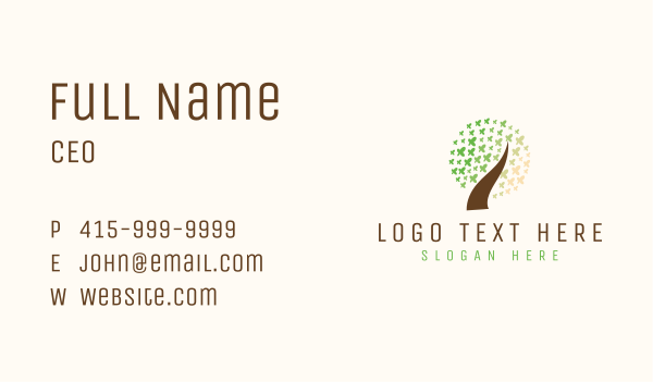 Leaf Butterfly Tree Business Card Design Image Preview